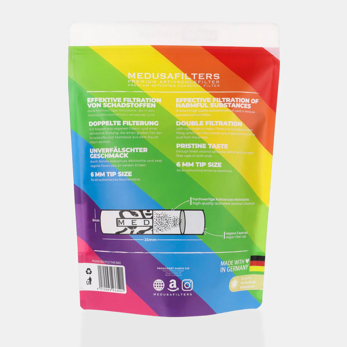 Medusafilters Mixed Edition 1000 stk Packungsrückseite