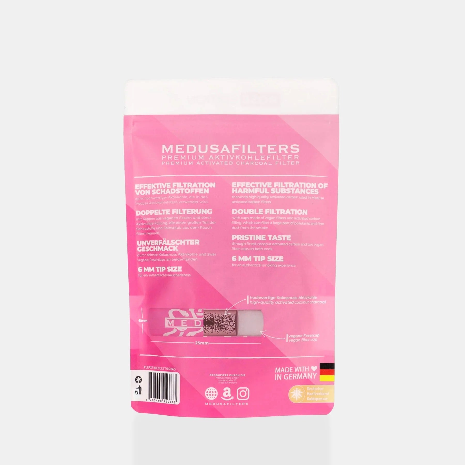 Medusafilters Rose Edition 250 stk Infoseite