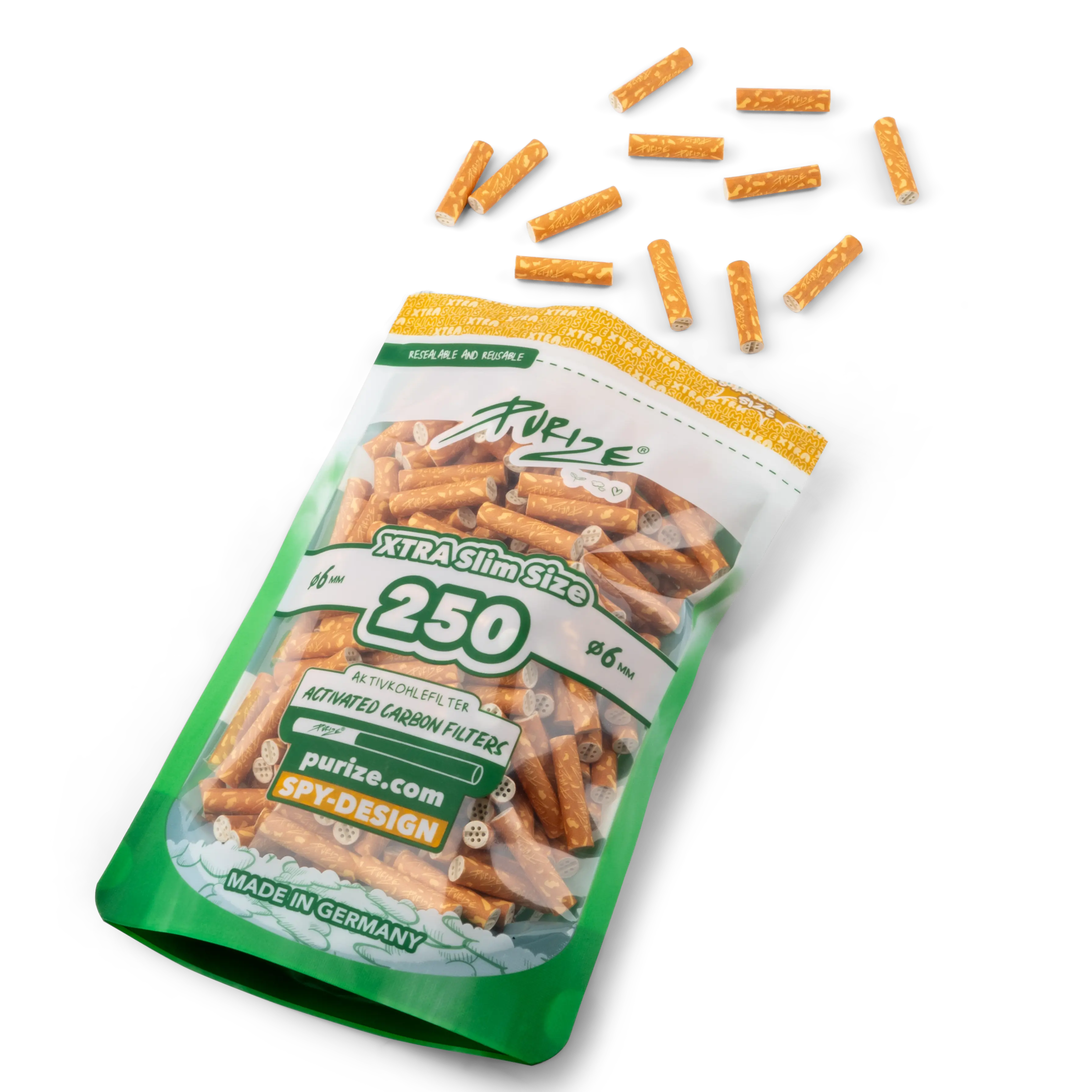 Purize Xtra Slim 250 Aktivkohlefilter Spionfilter Spy offen