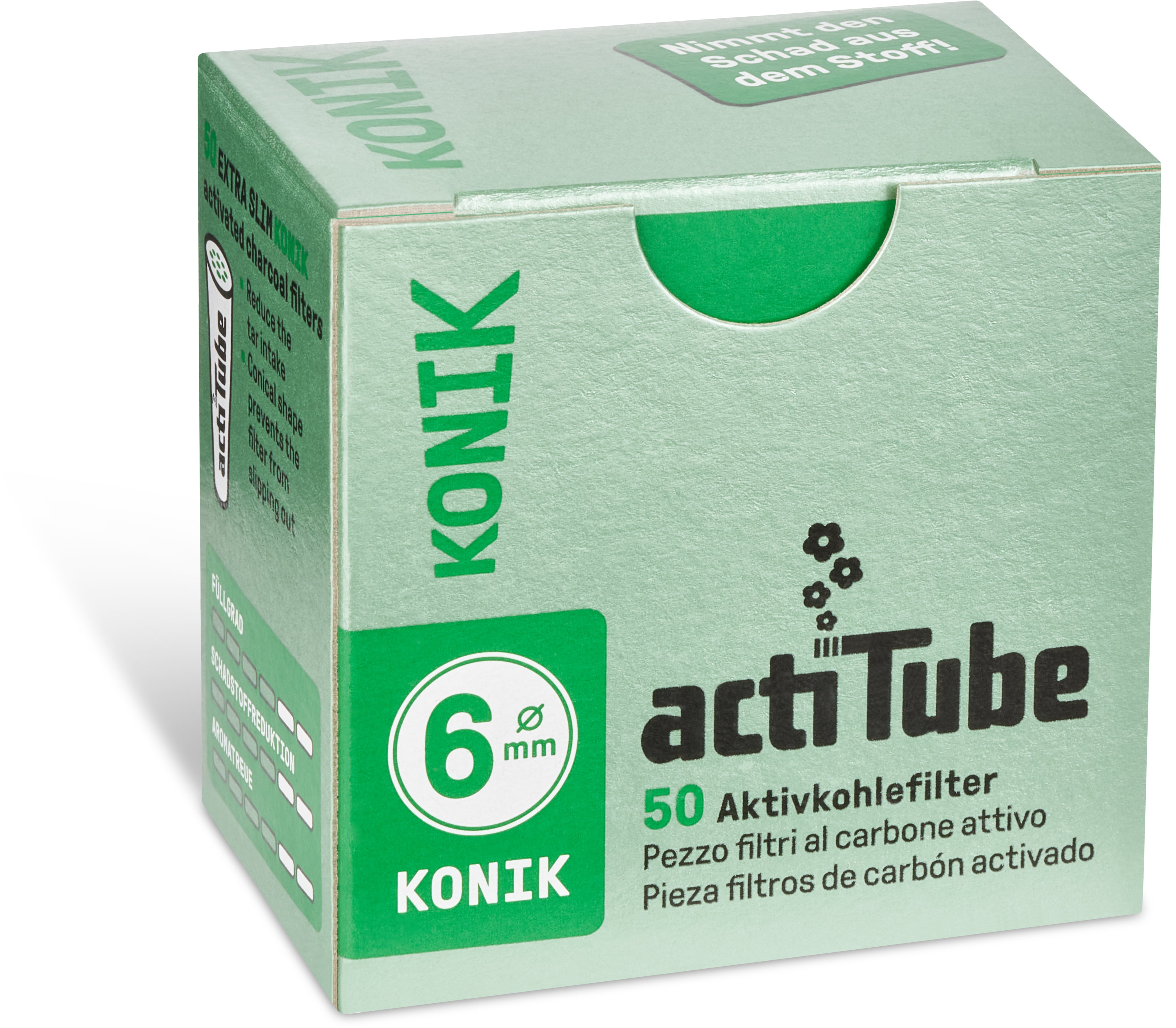 ActiTube® | Activated carbon filter - Ø 6mm - Konik